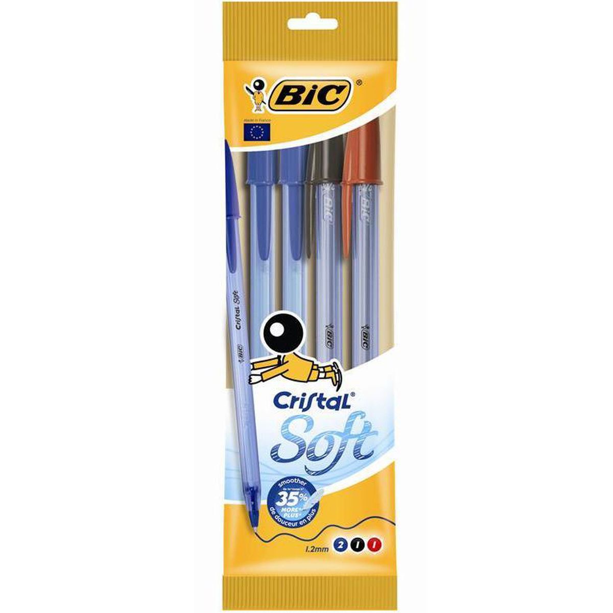 4 Stylos Bille Cristal Soft As
