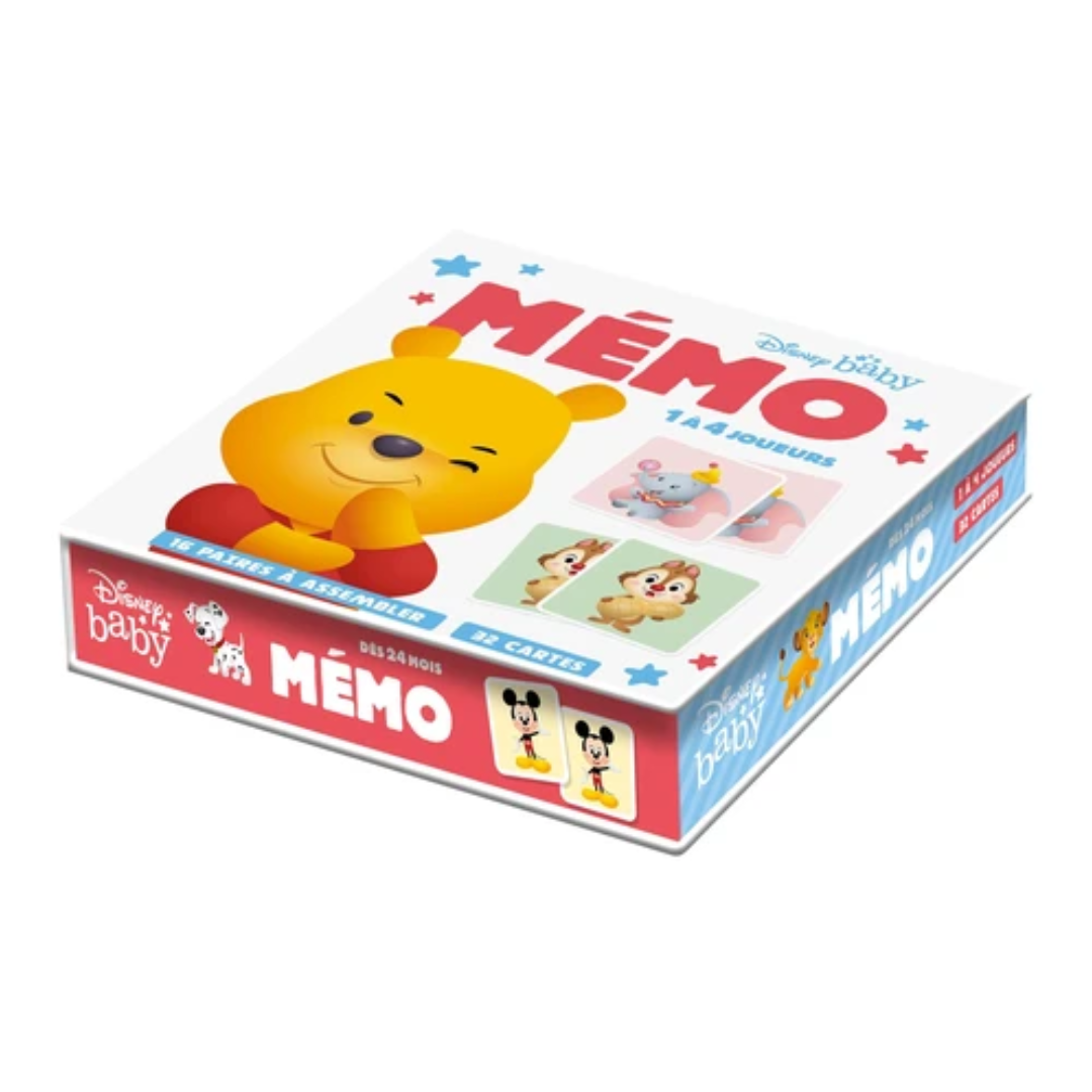 Coffret Mémo Disney Baby - 1 à 4 joueurs, 16 paires à assembler, 32 cartes