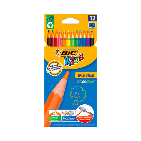 Pack de 12 Crayons de Couleurs - Kids Evolution