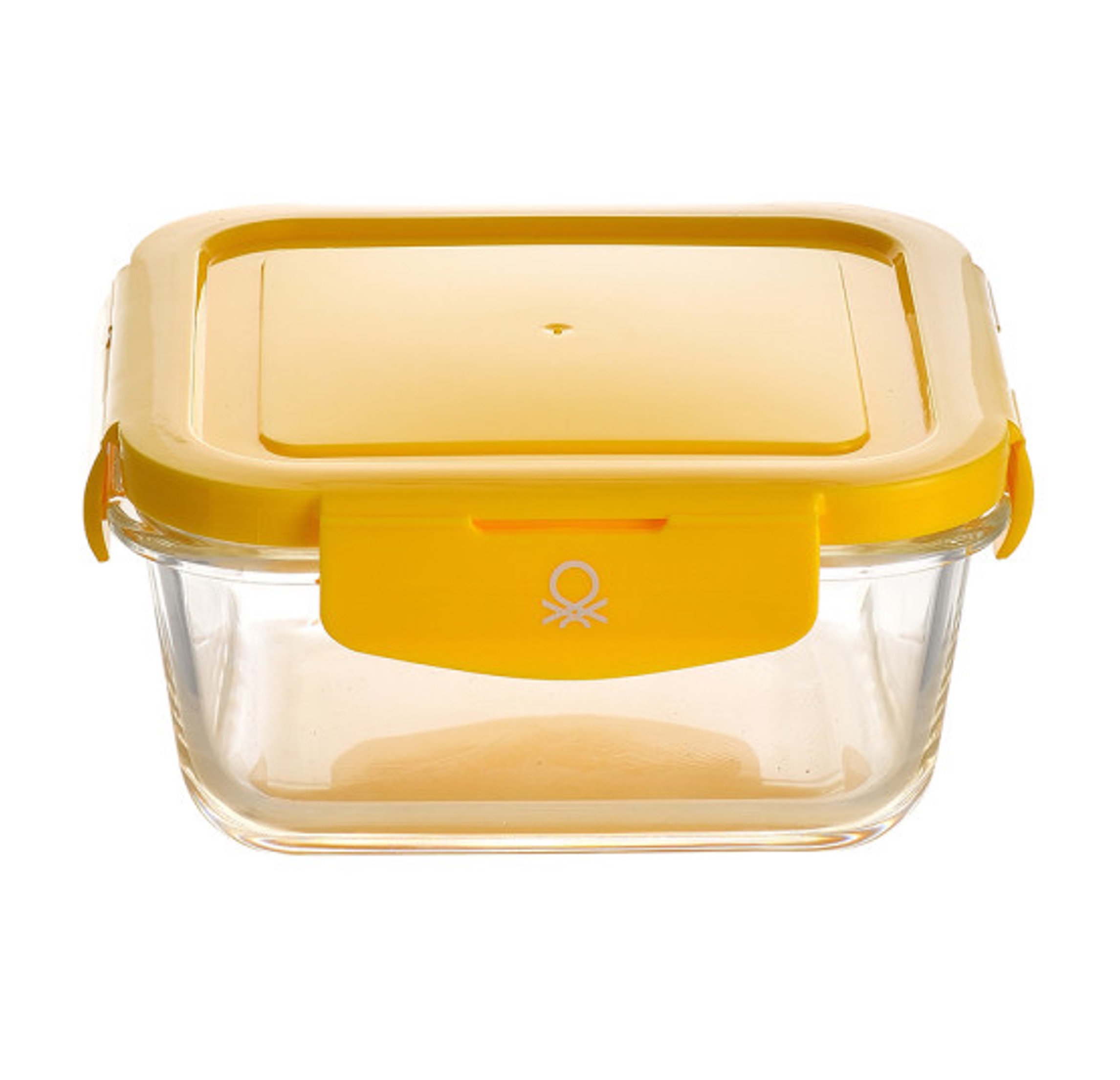 Boîte de rangement verre carré 340 ml - Jaune