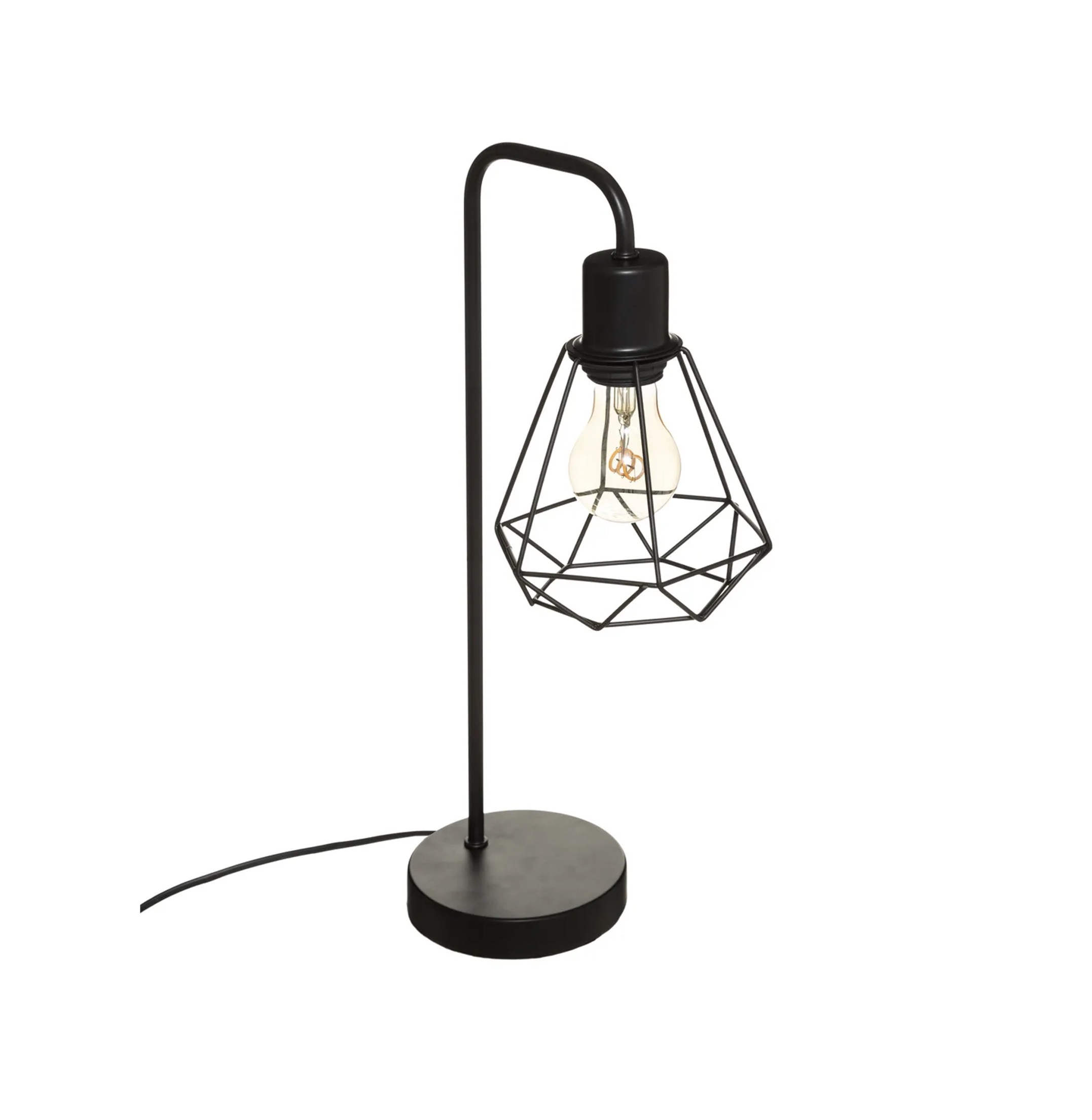 Lampe À Poser En Métal Filaire Noir