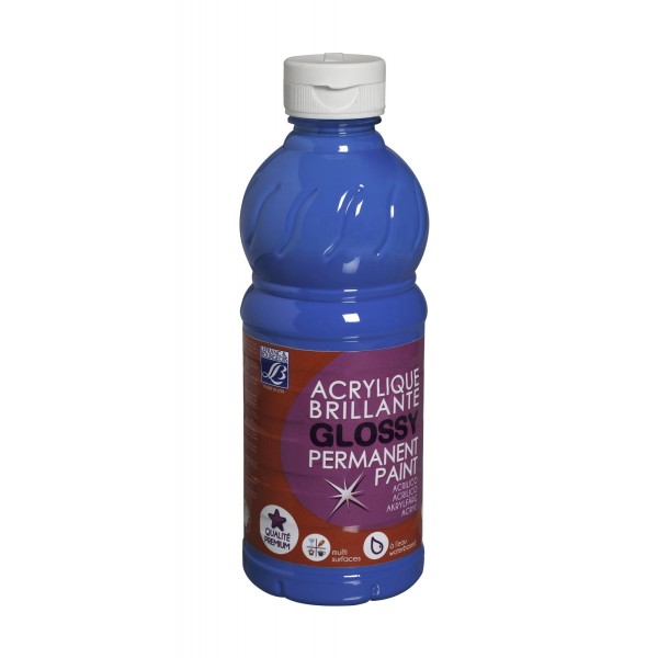 Gouache acrylique Bleue brillante 500ml