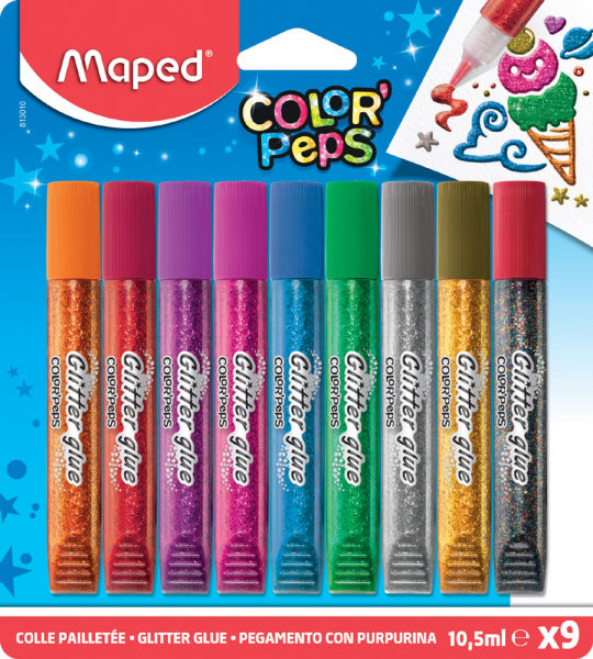 Colle Pailletée Colorpeps 10.5 ml x9 Blister