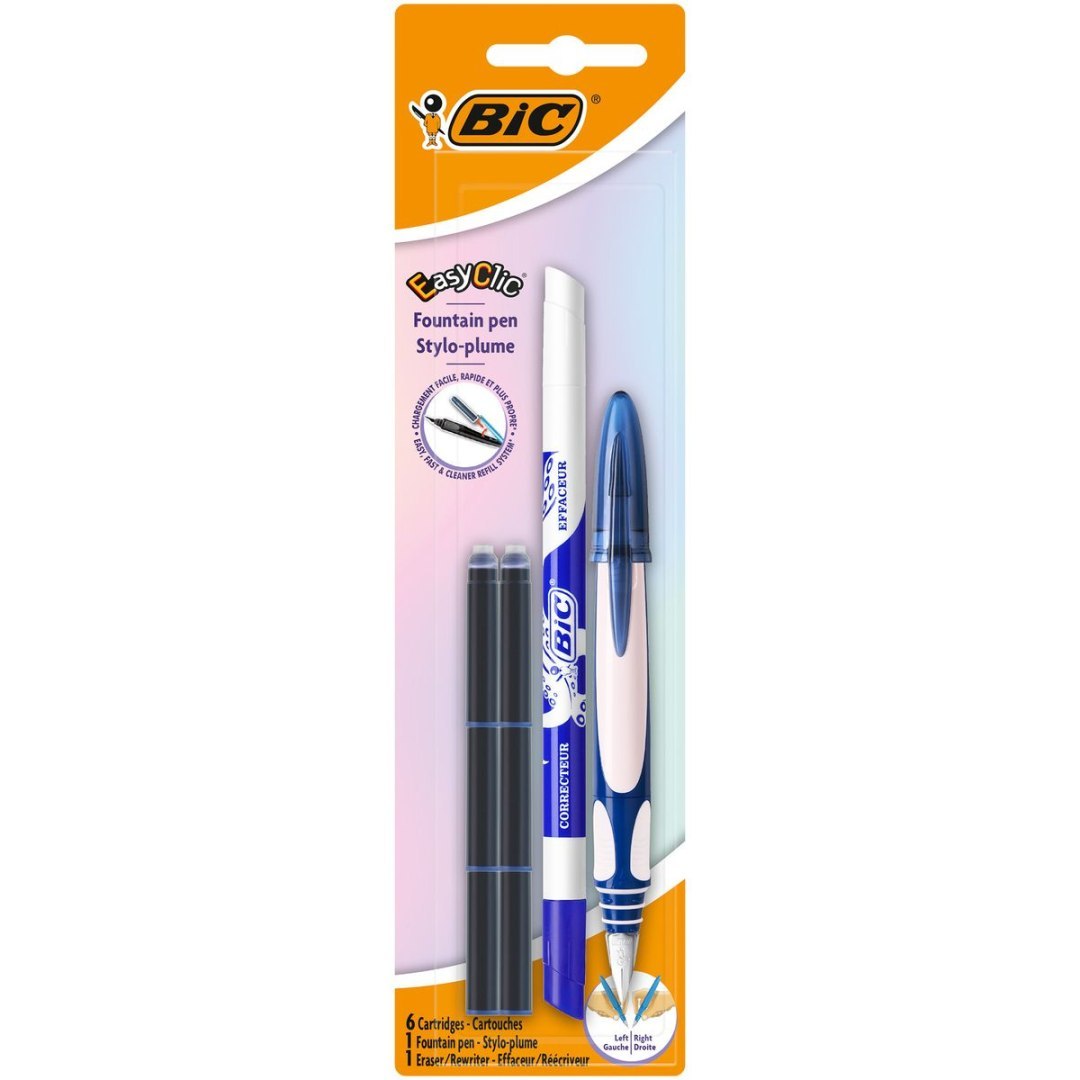 Stylo Plume EasyClic Standard + 6 cartouches + 1 effaceur