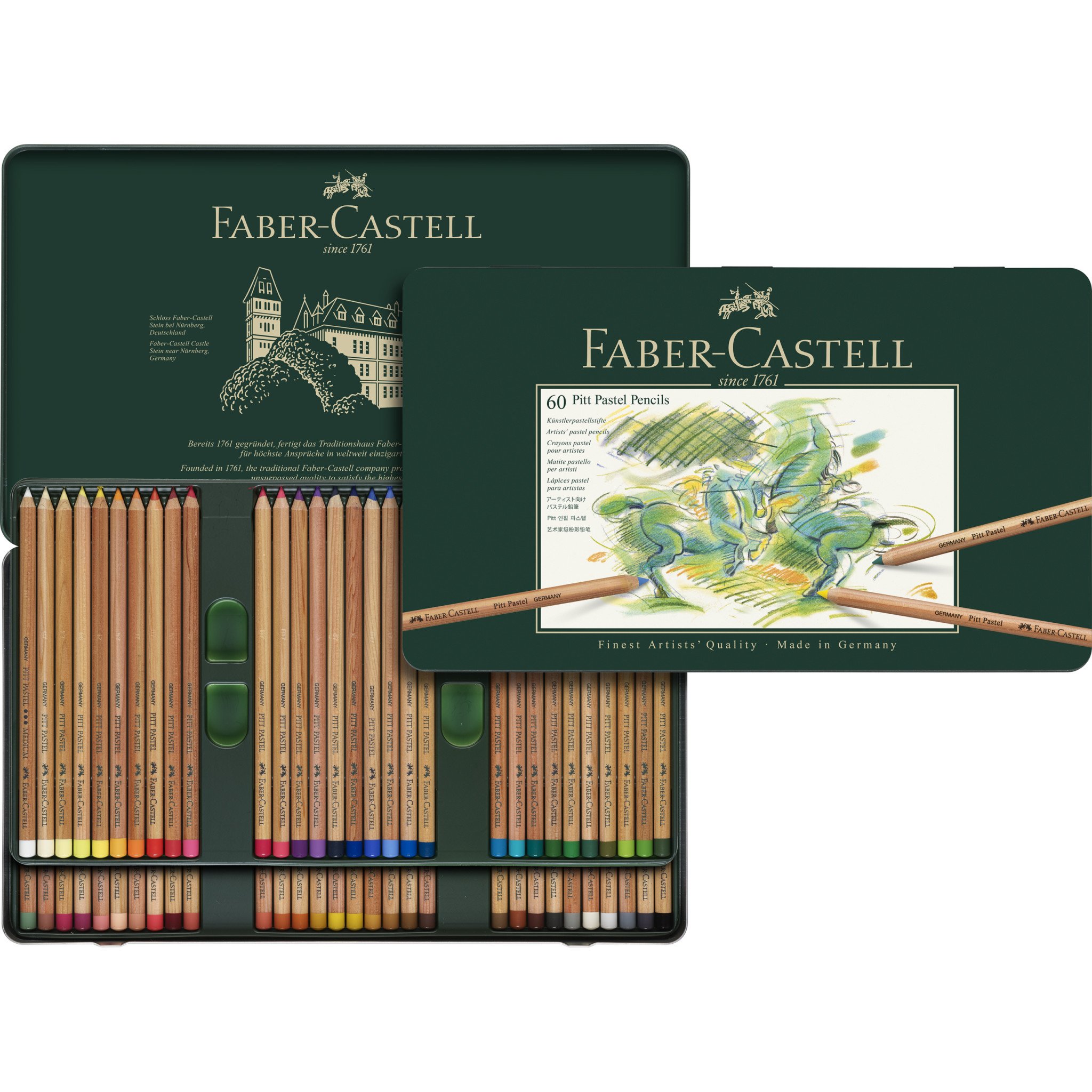 Crayon Pitt Pastel boîte métal de 60 pièces