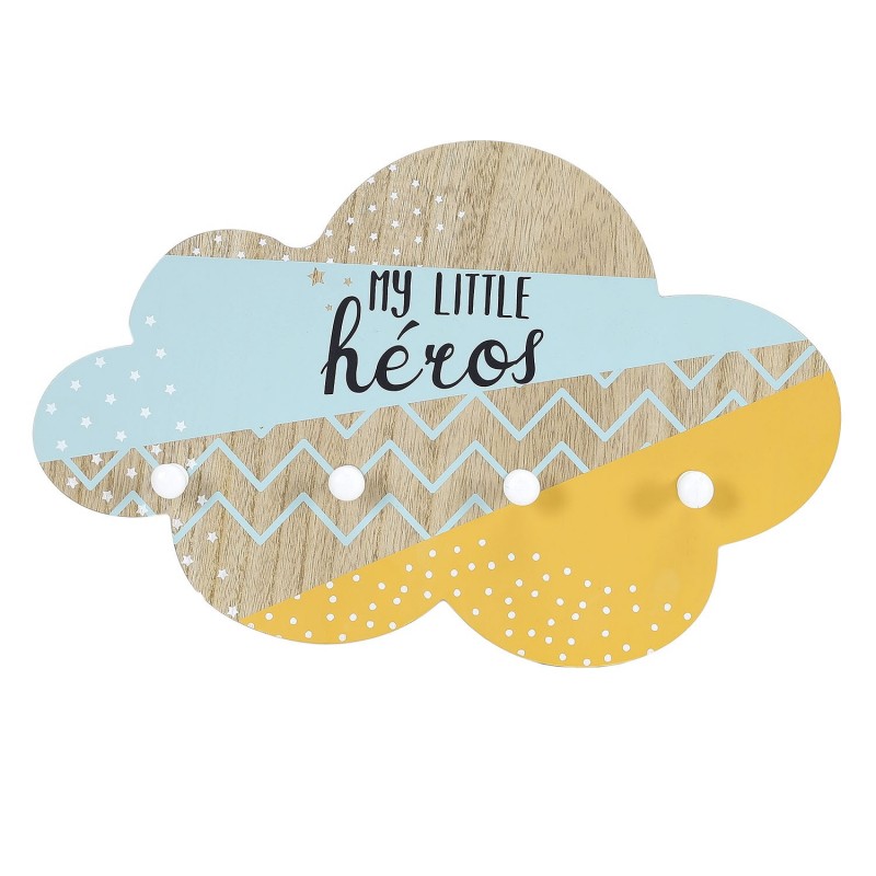 Patère 4 Accroches Forme Nuage Héros