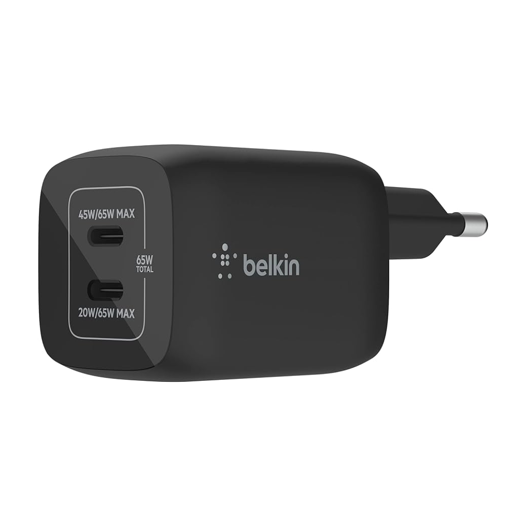Chargeur secteur BoostCharge Pro double port USB-C GaN avec PPS 65 W - Noir