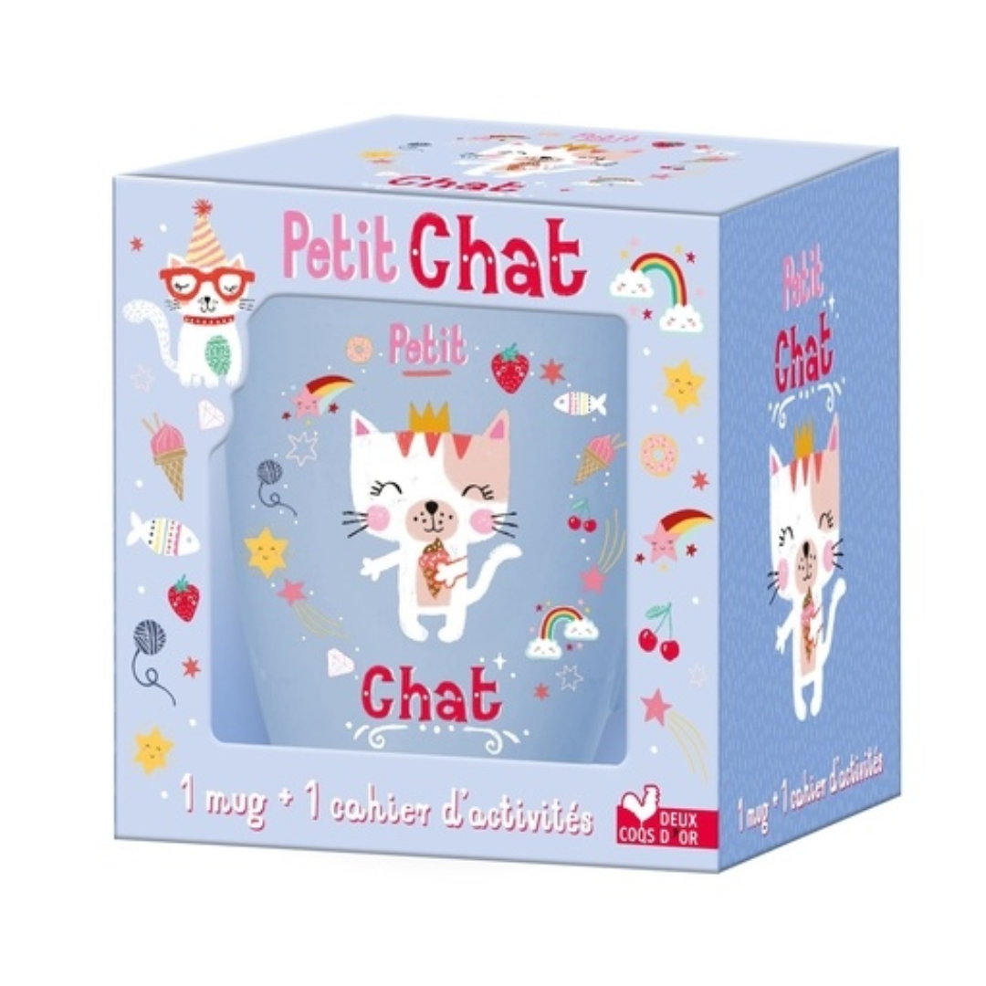 Coffret Petit chat - avec 1 mug et 1 cahier d'activités