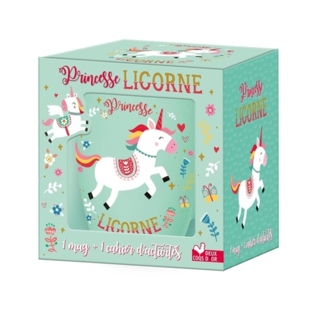 Coffret Princesse licorne - Avec 1 mug et 1 cahier d'activités
