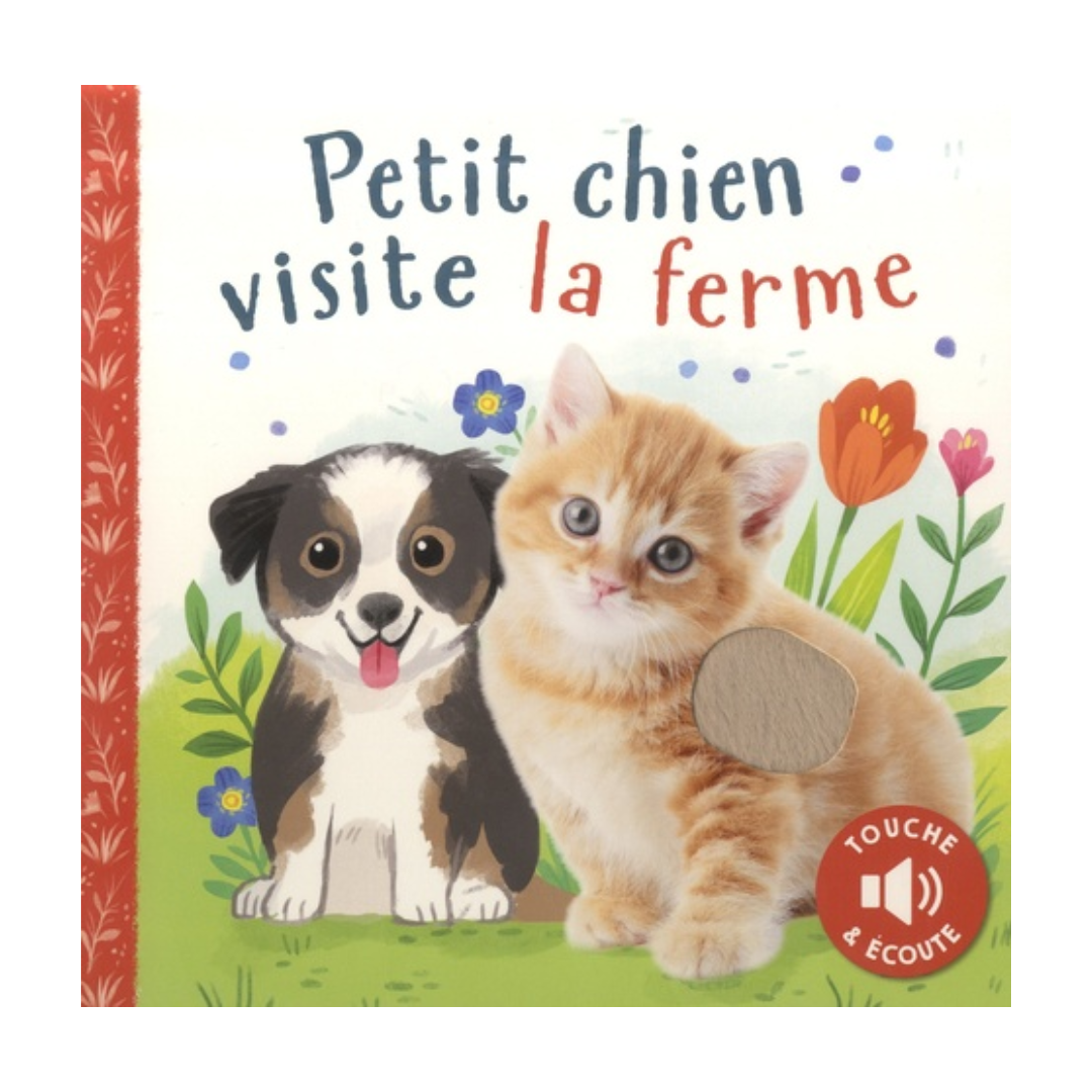 Petit chien visite la ferme