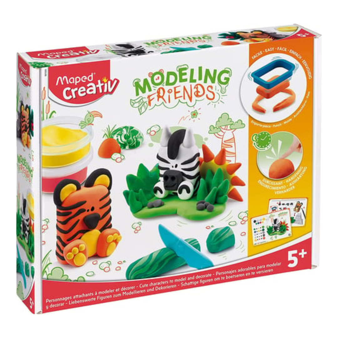 Coffret pâte à modeler - Modeling Friends Tigre & Zèbre