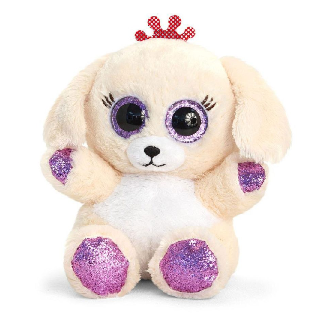 Peluche Animotsu Bichon Frisé avec un Diadème