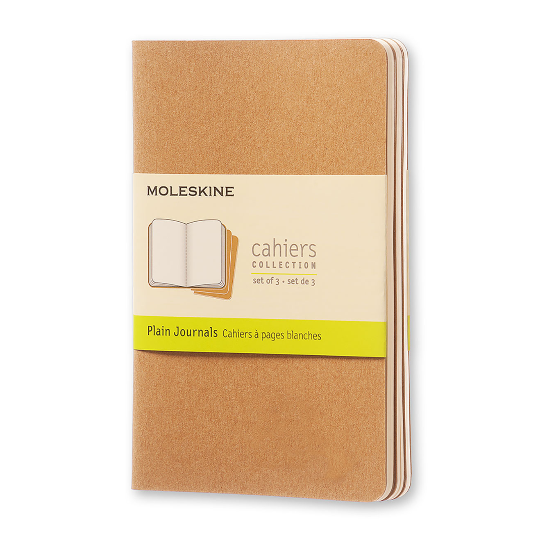 Set de 3 cahiers avec couverture souple kraft