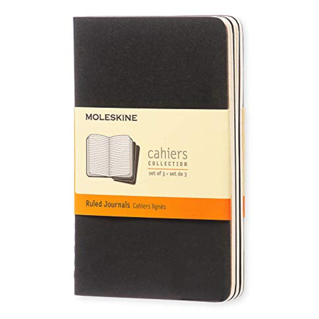 Set de 3 cahiers avec couverture souple kraft - Noir