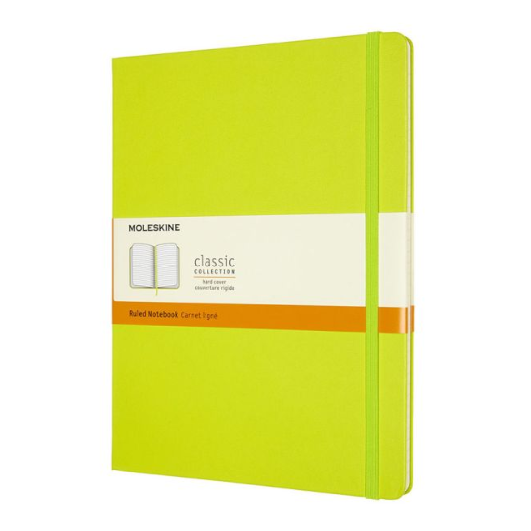 Carnet classic grand format ligné - Vert citron