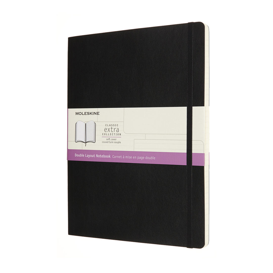 Carnet classic ligné avec couverture souple - Grand format - Noir