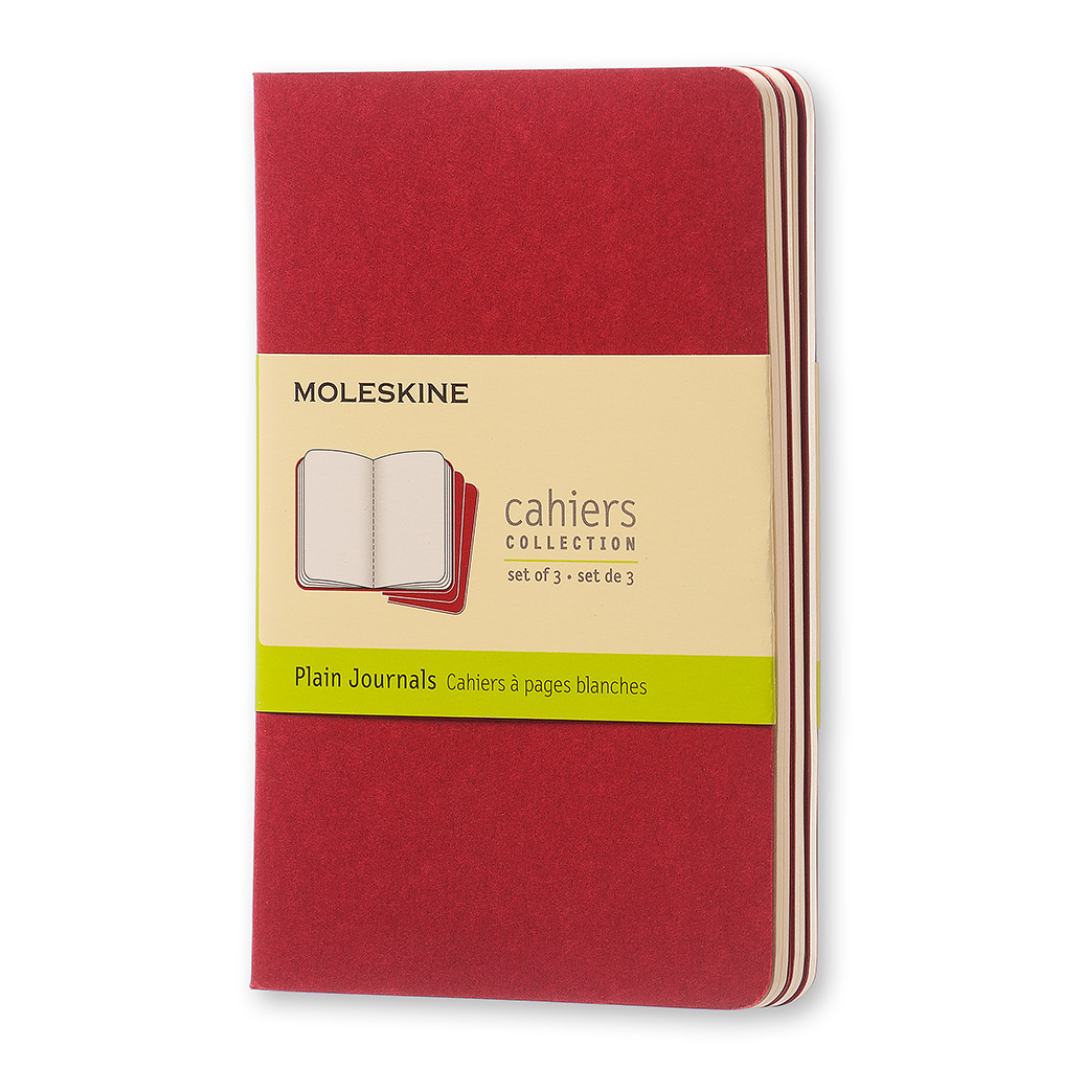 Set de 3 cahiers avec couverture souple kraft - Rouge
