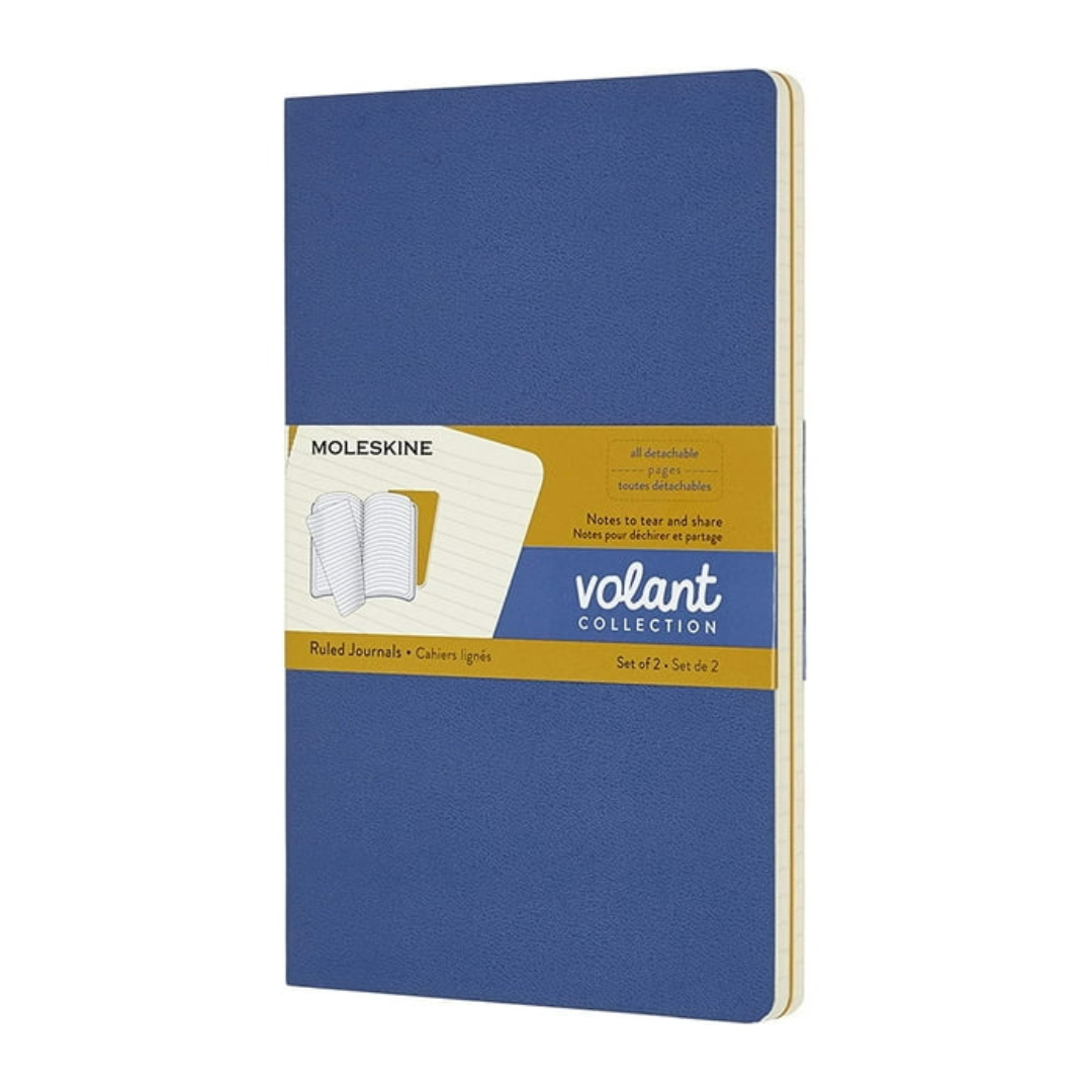 Set de 2 Cahiers Volant - Bleu et moutarde