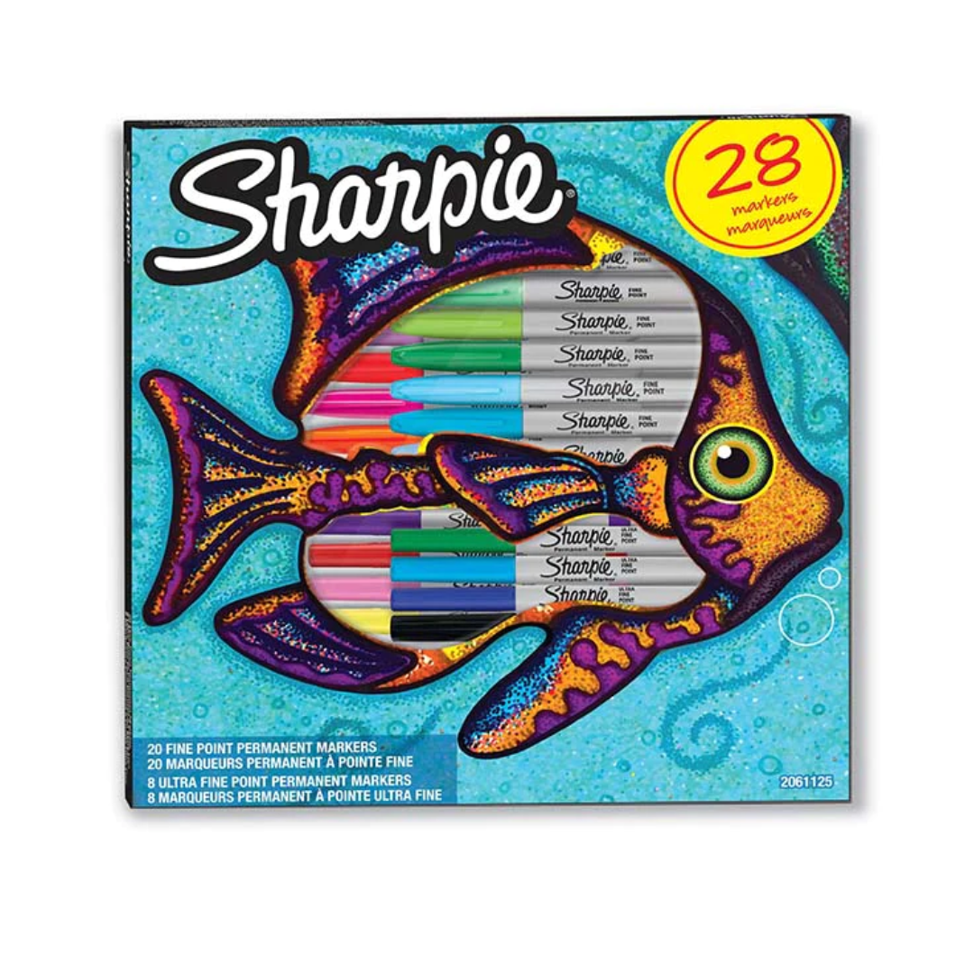 Pack de 28 marqueurs permanents