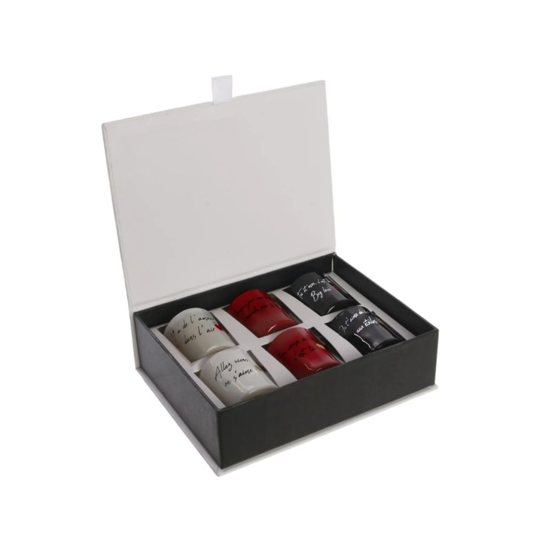Coffret Bougies Parfumées Mots D'amour - 6 pièces