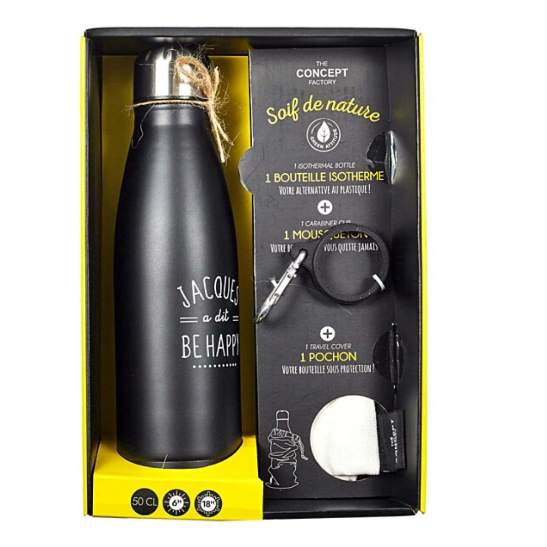 Coffret bouteille isotherme Jacques a dit - avec mousqueton