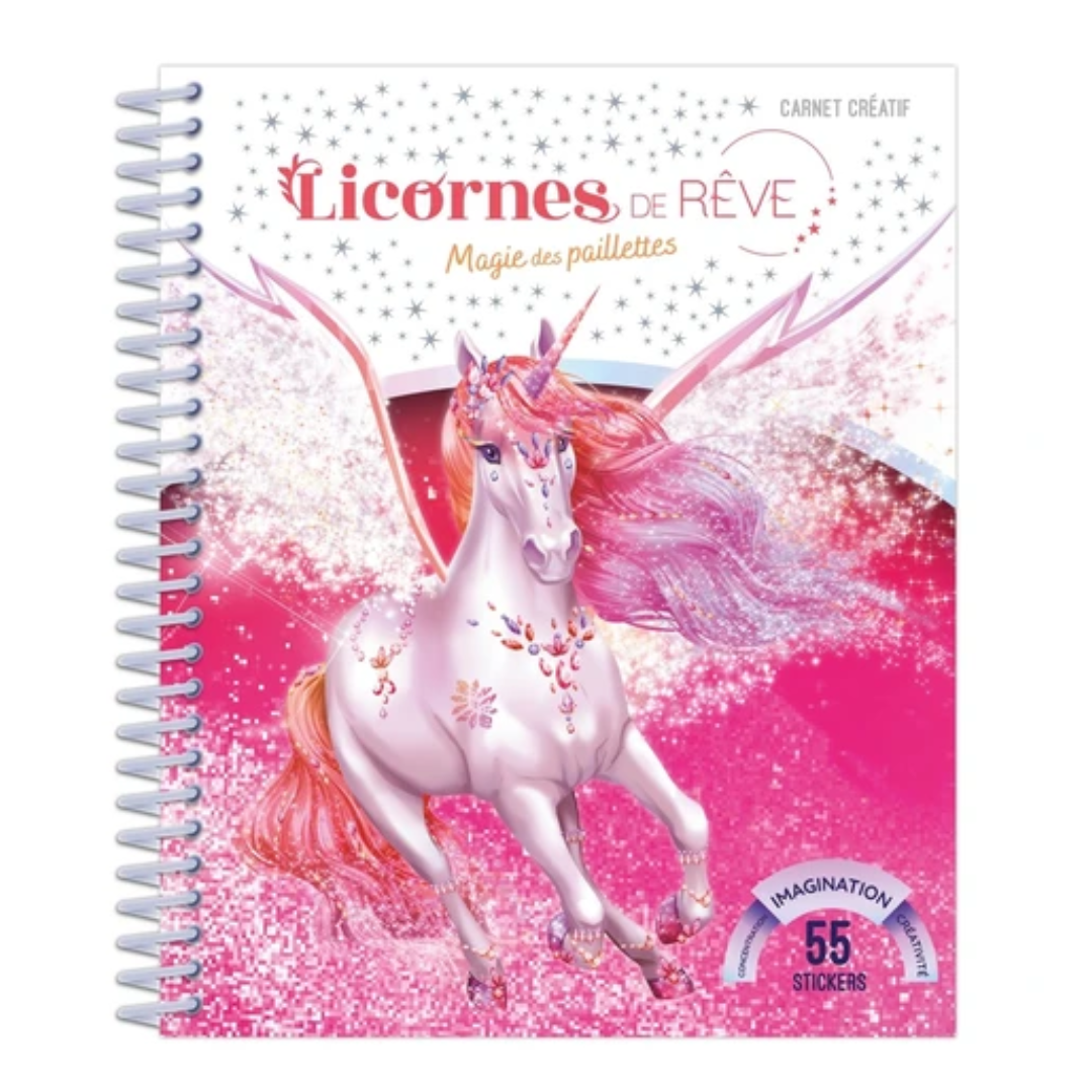 Carnet Licornes de rêve - Magie des paillettes