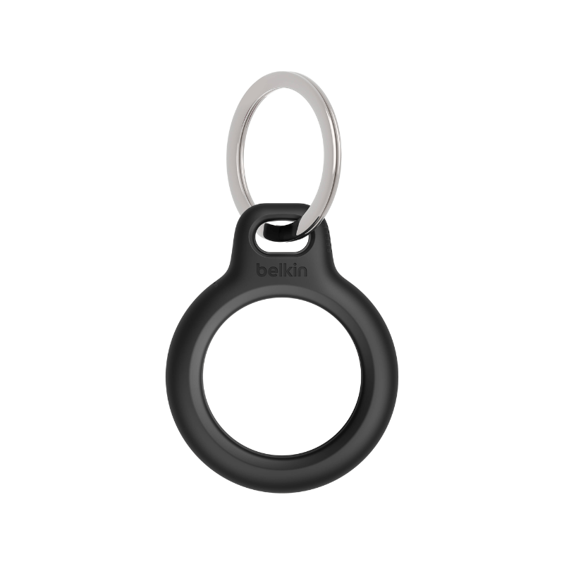 Support sécurisé avec porte-clés pour AirTag - Noir