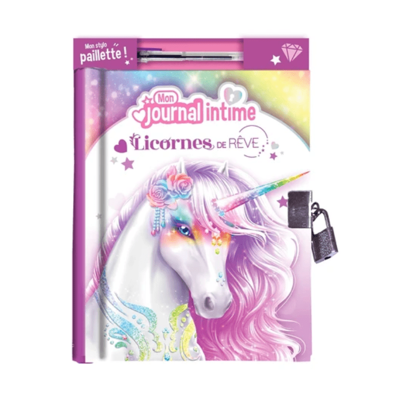 Mon journal intime Licornes - Avec 1 stylo à paillettes