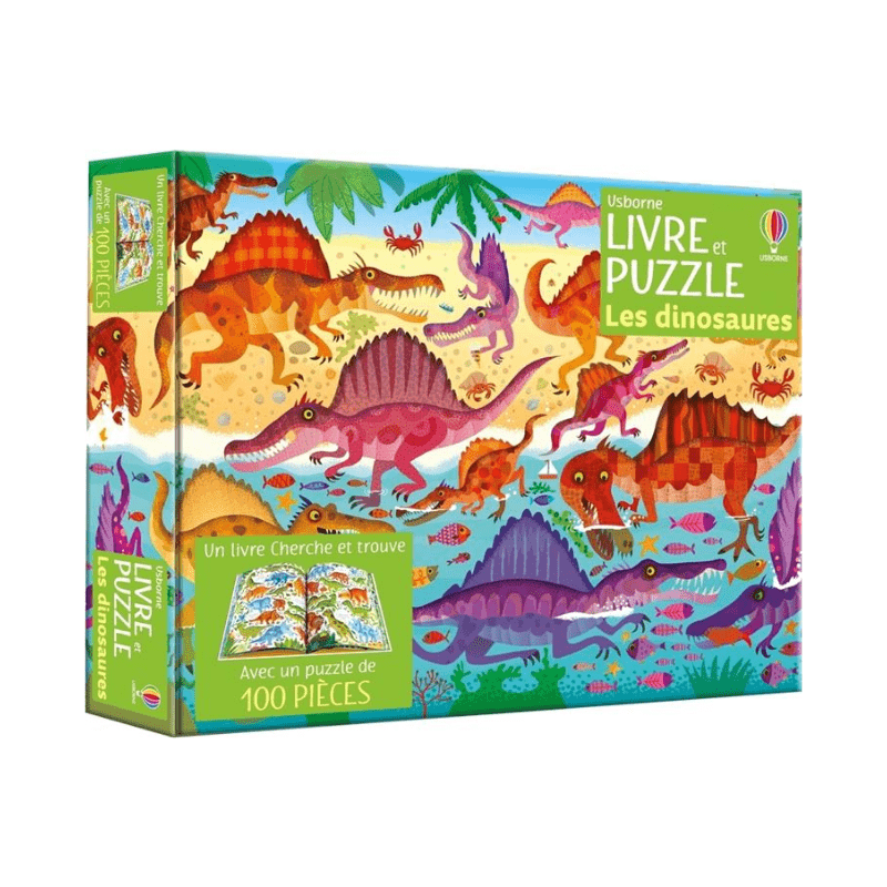 Coffret Livre et Puzzle - Les dinosaures
