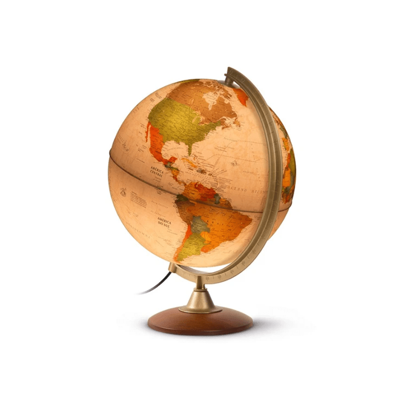 Globe Terrestre antique lumineux Colombo 30 cm