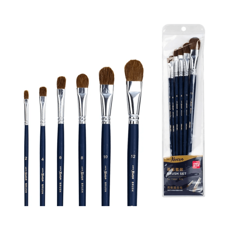 Set de 6 pinceaux plats 73895