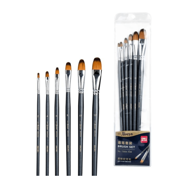 Set de 6 pinceaux plats 73894