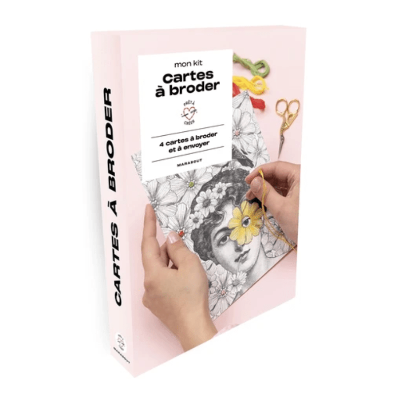 Mon kit cartes à broder  - Avec accessoires et 1 livret