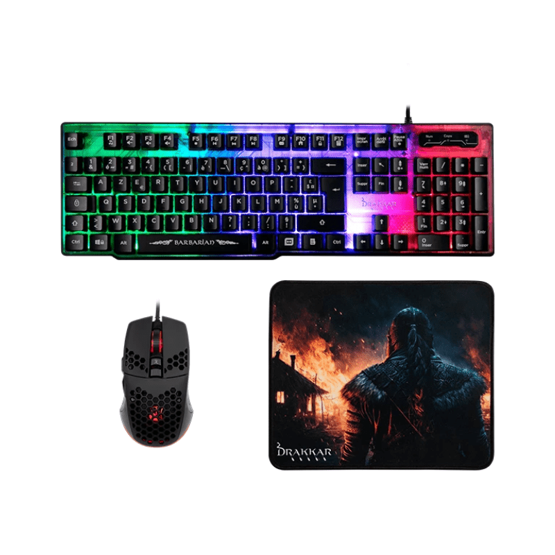 Pack Barbarian Drakkar - Clavier + Souris + Tapis de souris