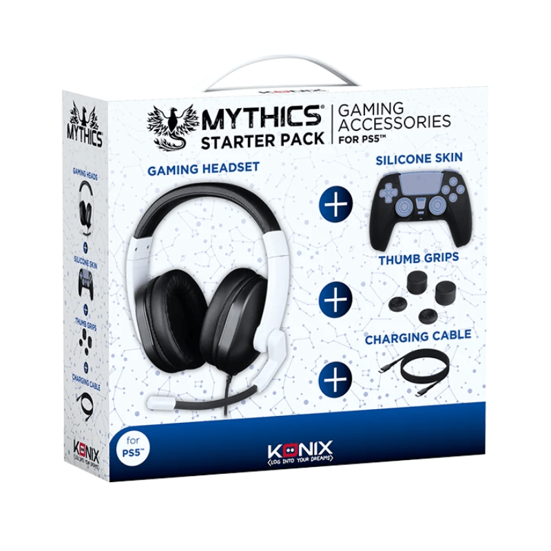 Mythics Starter Pack pour PS5 - Casque + Manette + Câble de charge + Thumb Grips
