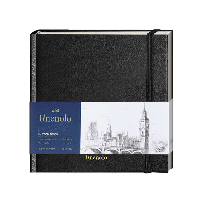 Bloc de dessin Finenolo EC285 12x12 80 Pages - Noir