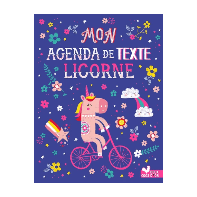 Mon agenda de texte Licornes - Grand Format
