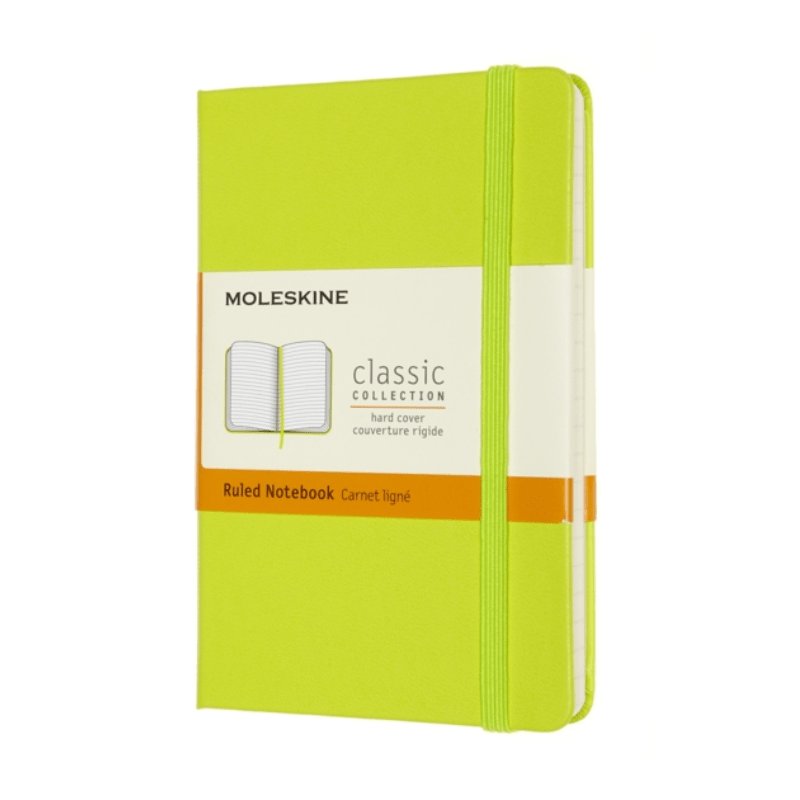 Carnet classic ligné avec couverture rigide Grand format – Vert citron