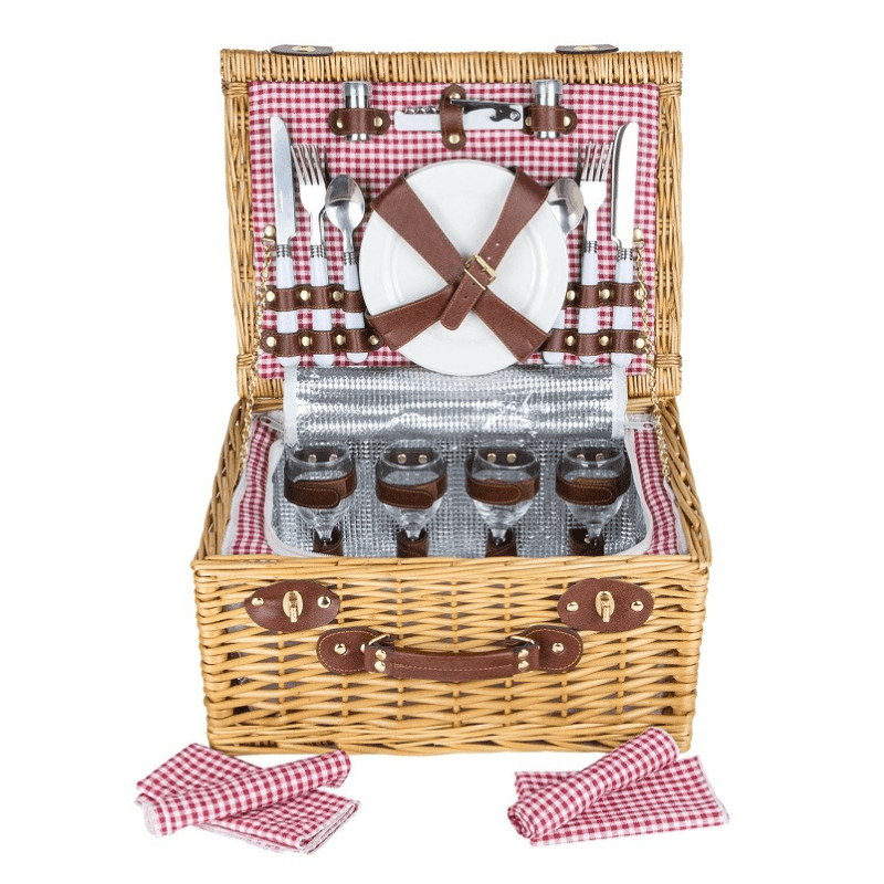 Panier Pique-nique avec Vaisselle pour 4 Personnes