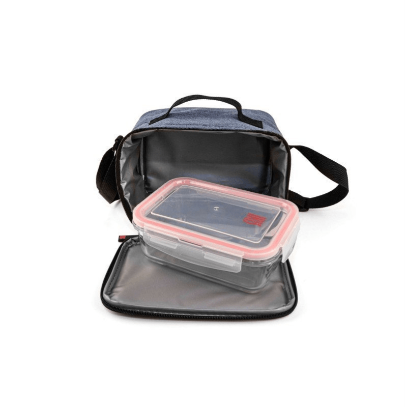 Lunchbag Goglass bleu + boîte en verre 840 ml