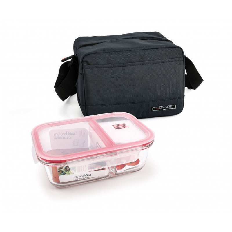Real Lunchbag 2 en 1 + boîte en verre - Noir