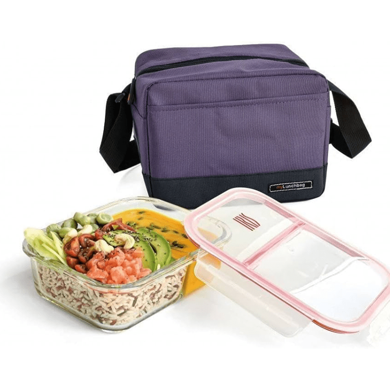Real Lunchbag 2 en 1 + boîte en verre - Lilas