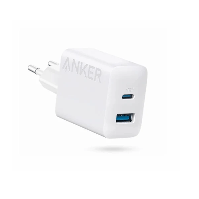 Chargeur mural USB-C + USB-A 20 W - Blanc