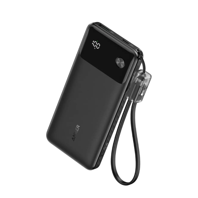 Powerbank 10000mAh 22,5W avec câble USB C - Noir