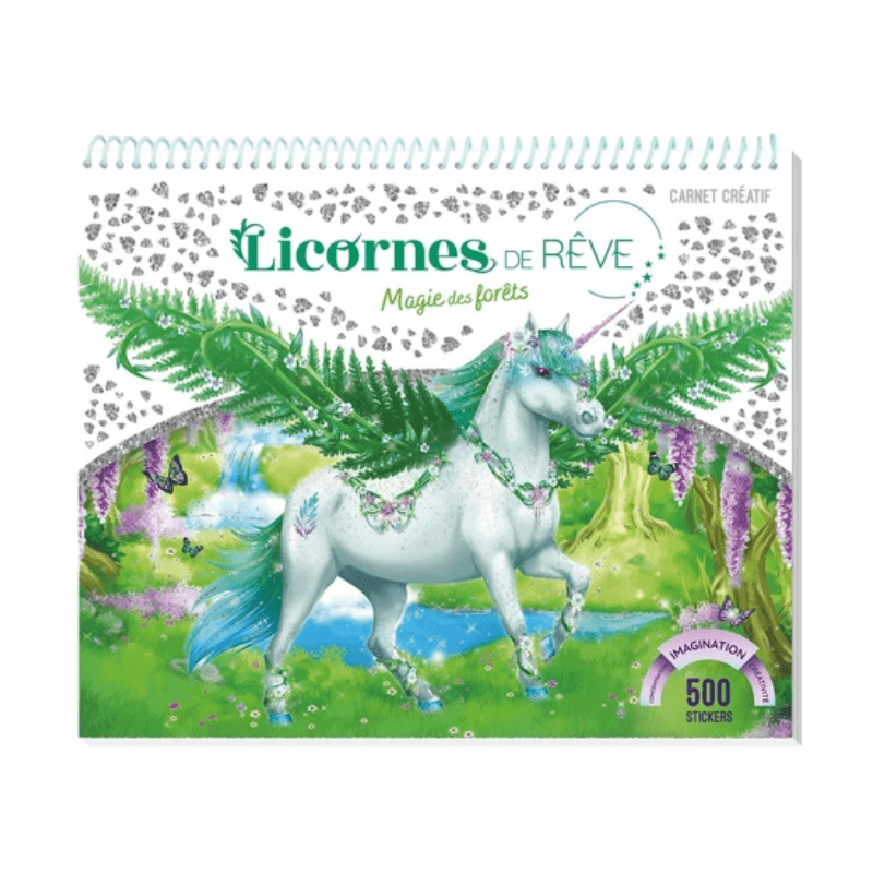 Carnet Licornes de rêve - Magie de la forêt - 500 stickers inclus