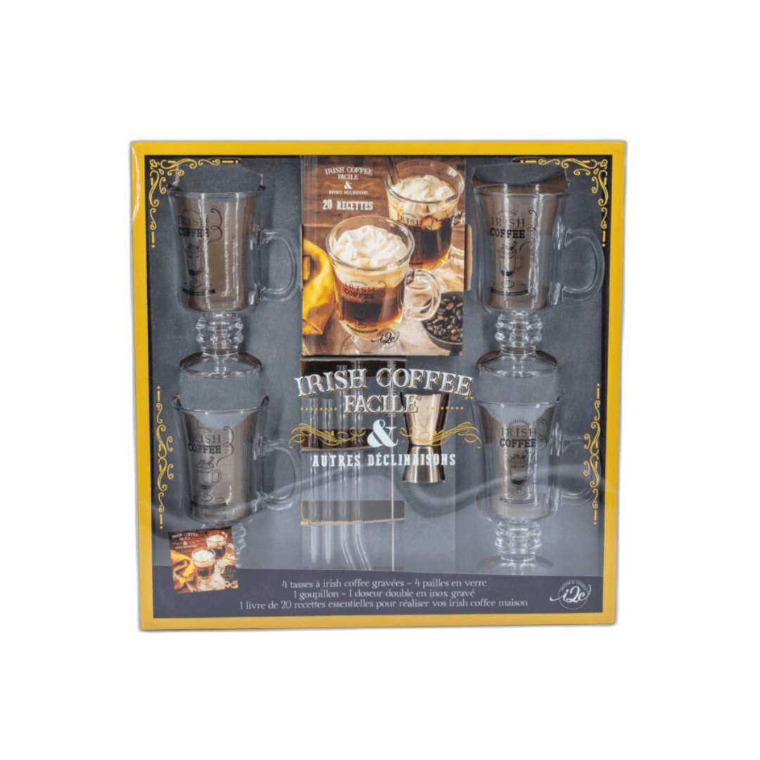 Coffret Irish coffee facile & autres déclinaisons - Avec 4 verres