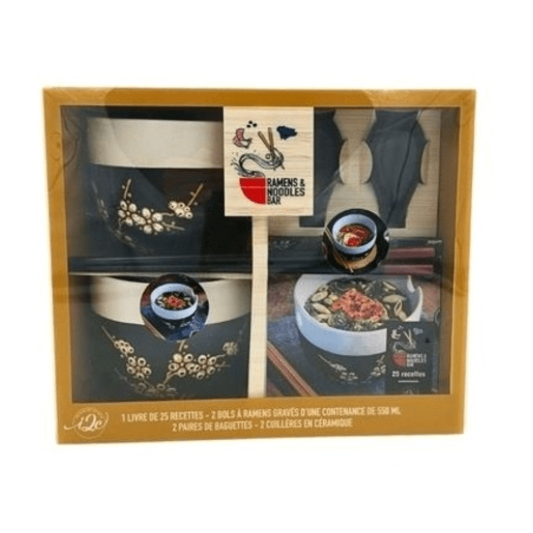 Coffret Ramens & noodles bar - à l'ombre des cerisiers - Avec 2 bols et accessoires