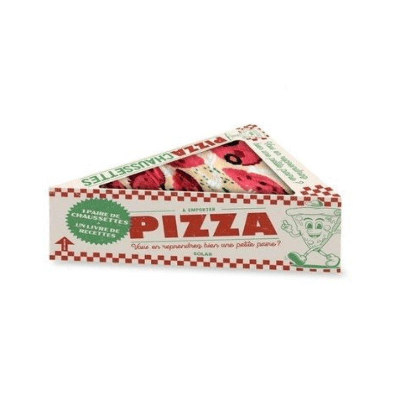 Coffret Pizza à emporter  - 1 livre de recettes + 1 paire de chaussettes