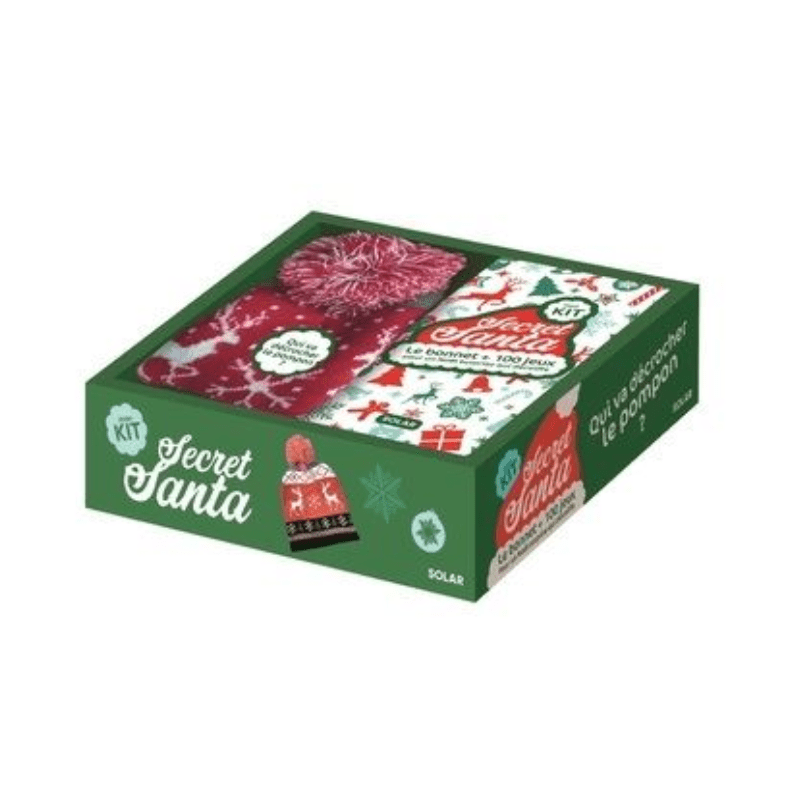 Coffret Mon kit secret Santa : 1 livre de jeux + 1 bonnet de noël