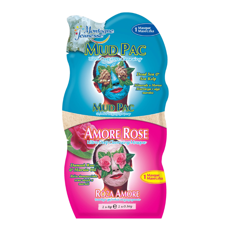 Masque visage duo boue et rose